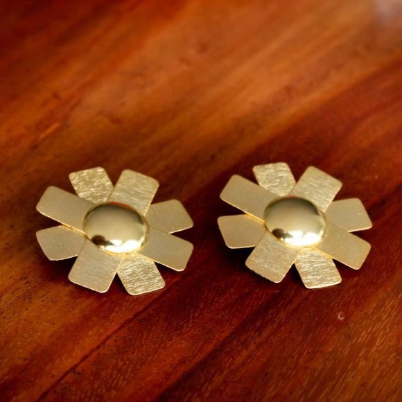 Handmade gold plated new earrings heavy and thick material - Picture 3 of 4